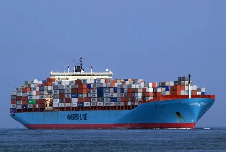 Maersk container ship at sea illustrating European supply chain resilience.