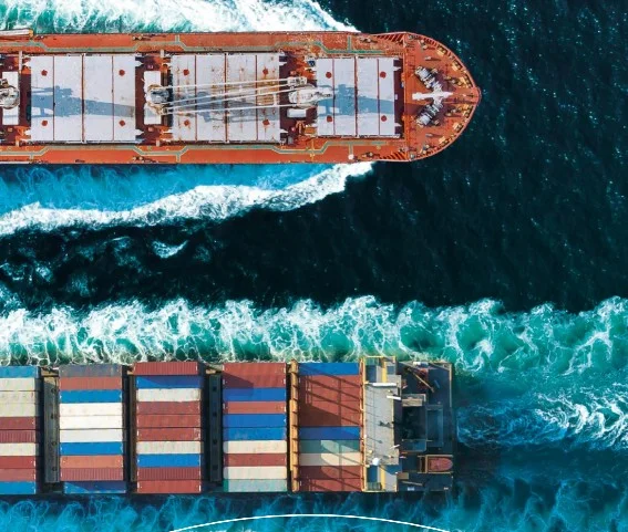Green ammonia and container shipping vessels illustrating renewable fuel economics in maritime transport