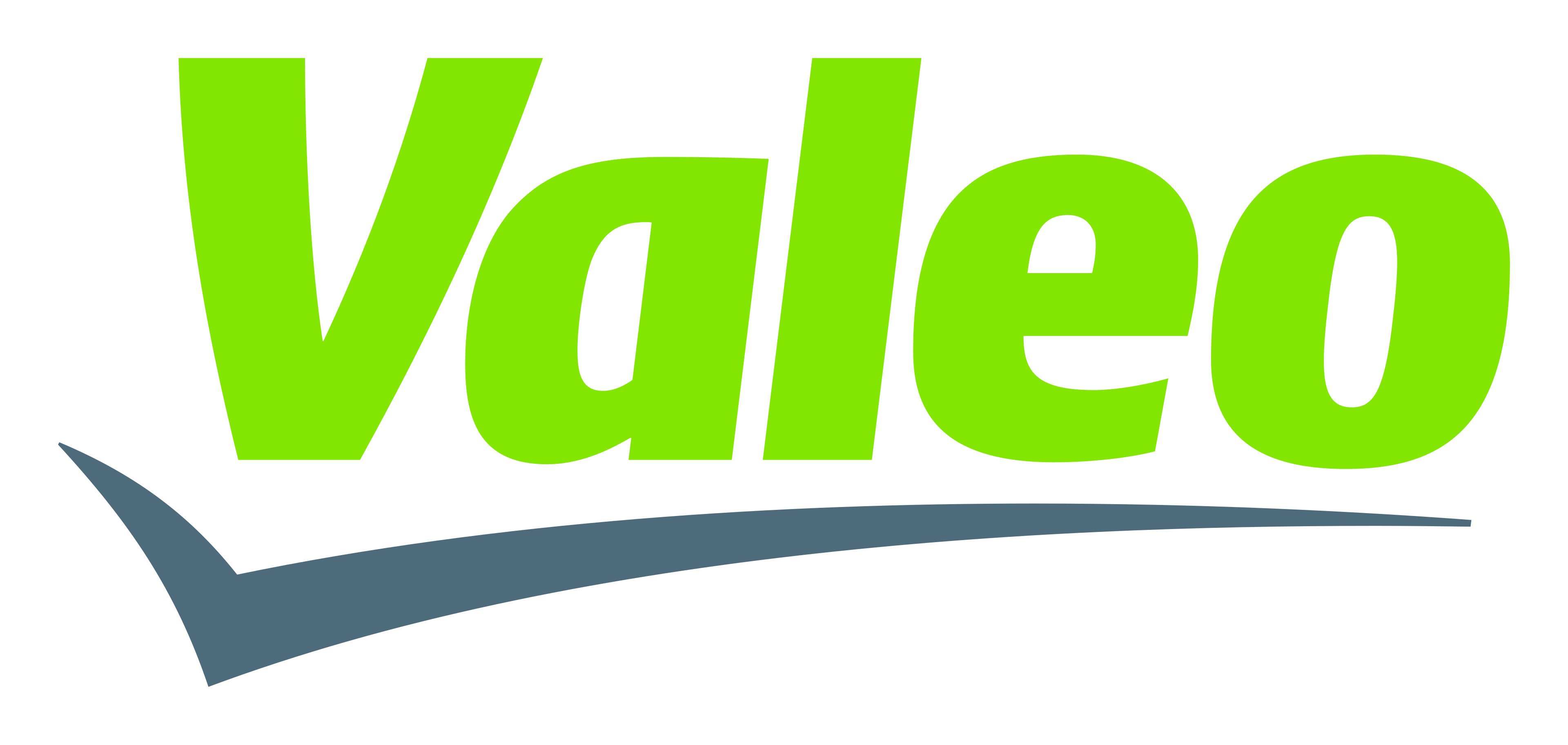 Valleo logo: lime-green wordmark with a dark blue-gray swoosh underneath on a black background, conveying the brand name Valleo.