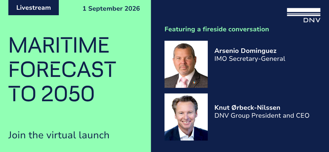 DNV Maritime Forecast to 2050 – Virtual launch 2026 | Global Maritime Hub | Global Maritime Hub DNV Maritime Forecast to 2050 virtual launch featuring Arsenio Dominguez and Knut Ørbeck-Nilssen