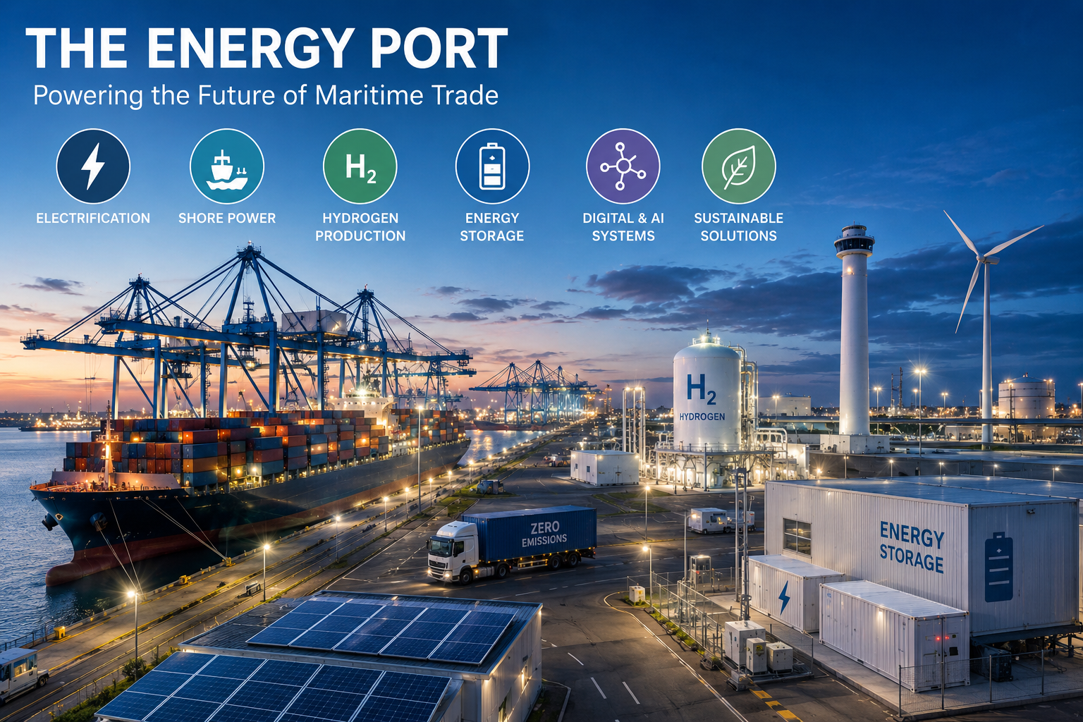 Energy ports move towards strategic planning | Global Maritime Hub Energy ports integrating electrification, shore power, hydrogen, energy storage and sustainable maritime systems