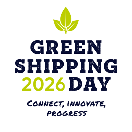 Green shipping day 2026 | Global Maritime Hub Green shipping day 2026 logo featuring a green leaf icon and the words connect, innovate, progress